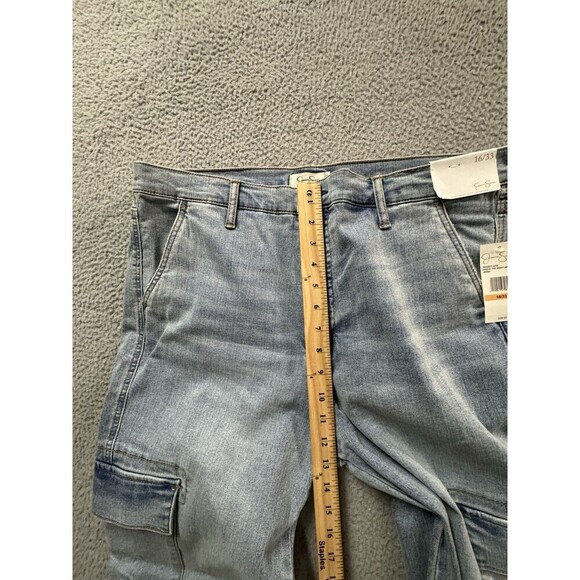 Jessica Simpson Jeans Wonens 16/33 Blue Cargo Wide Leg Dance The Night A… - Picture 7 of 14